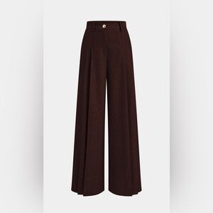 Commense Burgundy Wide-Leg Pants